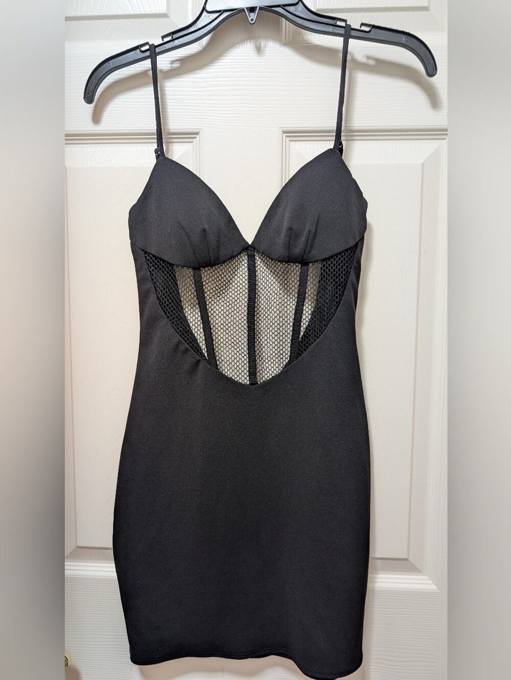 Katie May Suki Dress Mesh Mini Bodycon Black Size Small S